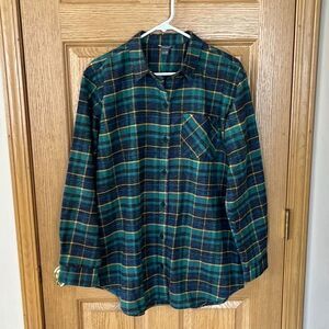 NWT Eddie Bauer Hemplify Plaid Flannel Shirt Medium Tall MT